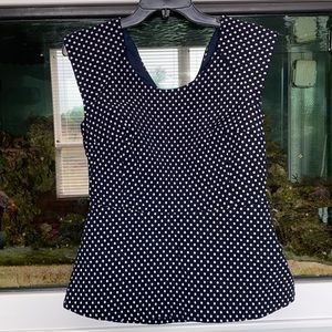 Size 8 Banana Republic peplum top, black and white